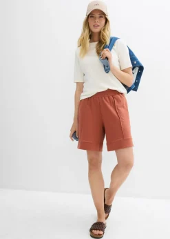 Mujer bonprix bonprix Pantalón corto de chándal de mezcla de algodón