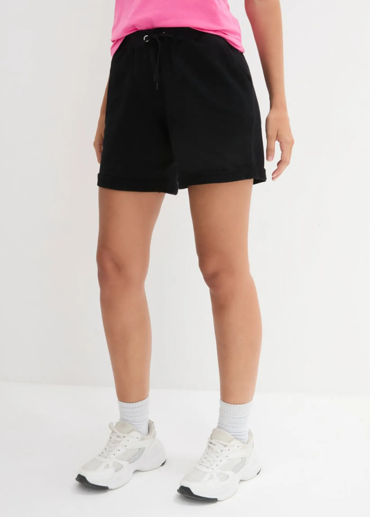 bonprix bonprix Shorts|Básicos>Pantalón corto de chándal de algodón puro Negro