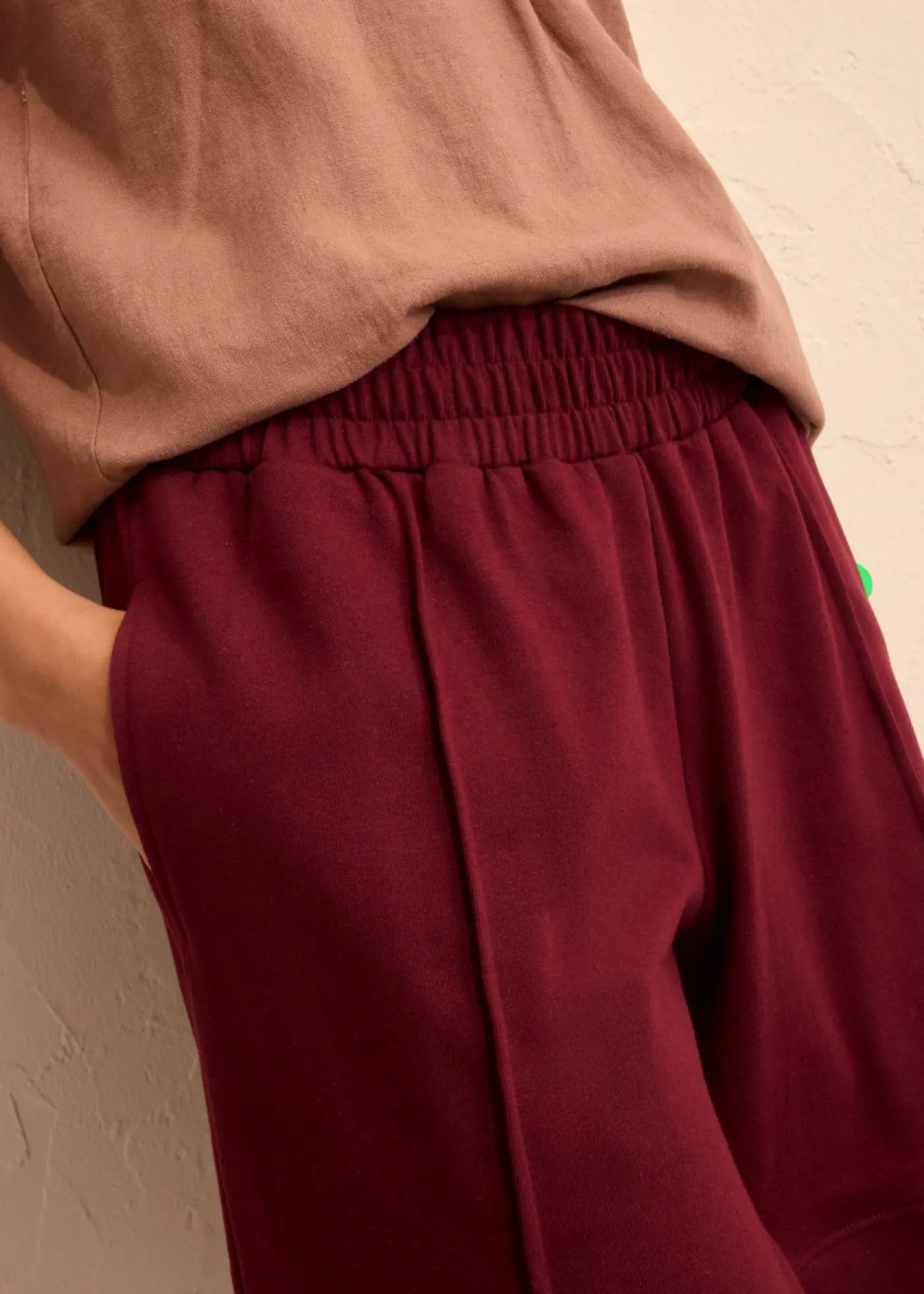 bonprix bonprix Shorts|Ropa Cómoda>Pantalón corto de chándal de mezcla de algodón rojo avellana