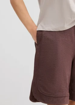 Mujer bonprix bonprix Pantalón corto de chándal de mezcla de algodón con corte ancho