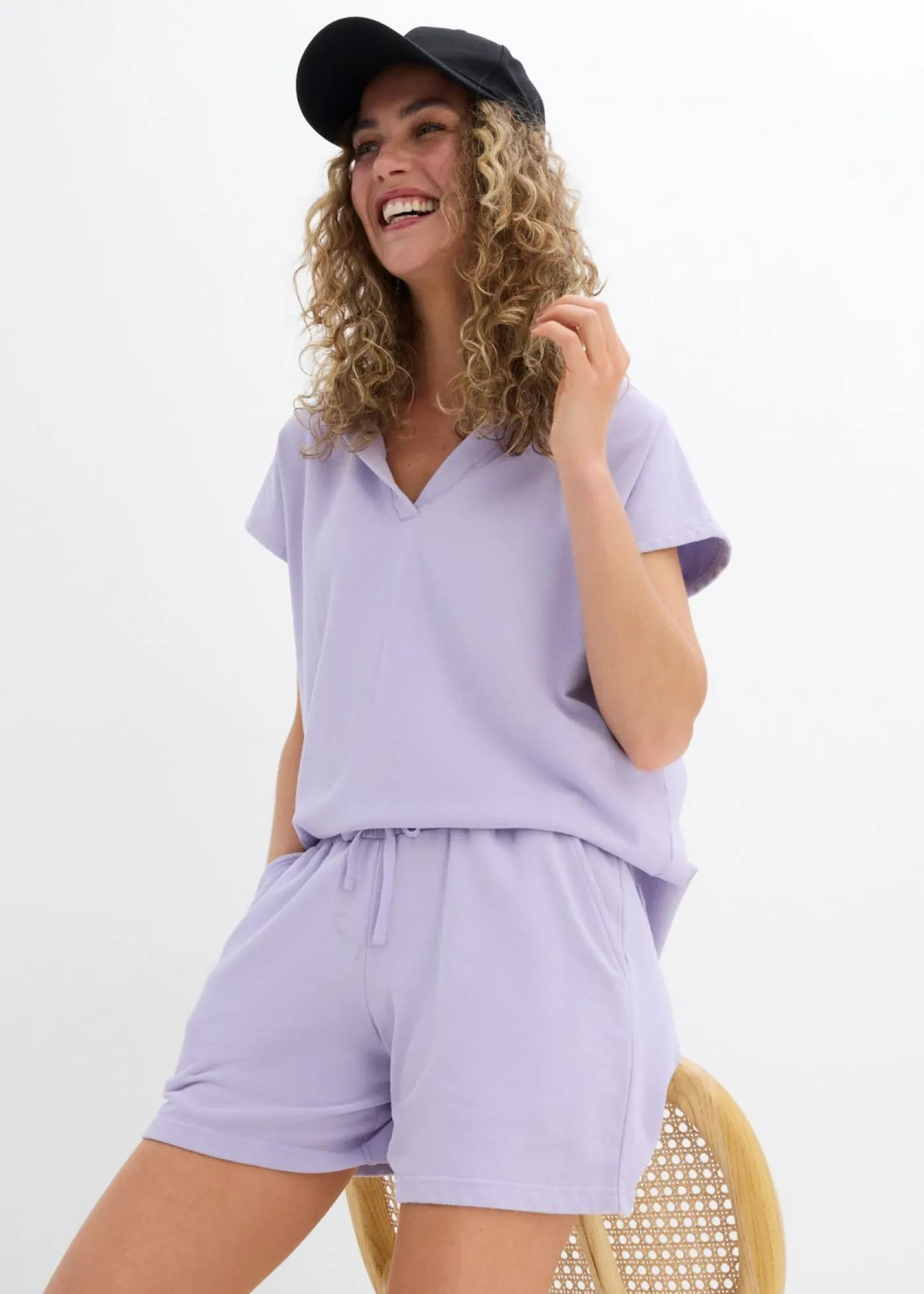 Mujer bonprix bonprix Pantalón corto de chándal de algodón puro