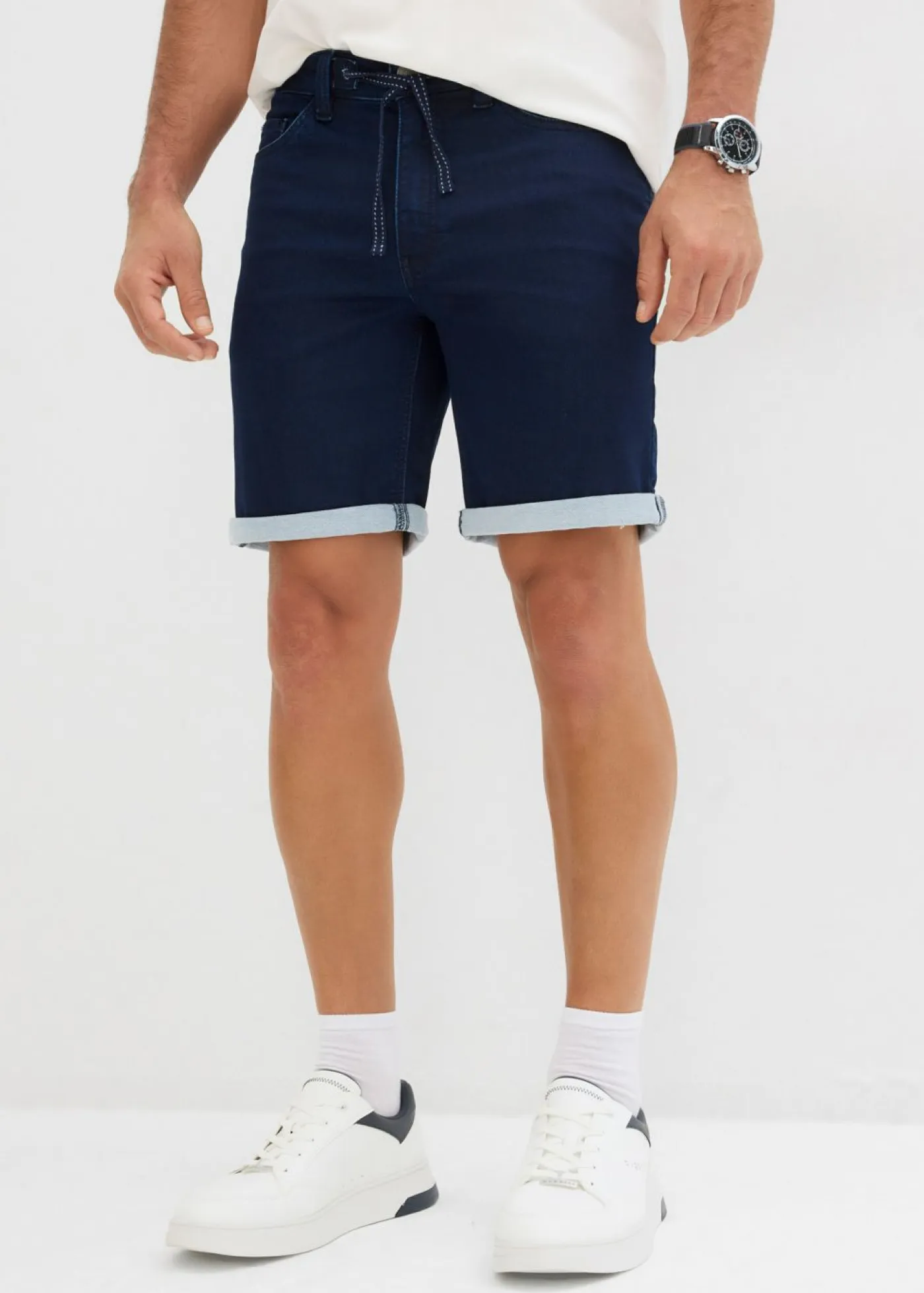 bonprix bonprix Shorts|Vaqueros>Pantalón corto de chándal, regular fit Azul oscuro denim