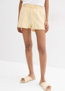 Mujer bonprix bonprix Pantalón corto de mezcla de lino vaporoso