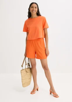 Mujer bonprix bonprix Pantalón corto de punto de crepé ligero