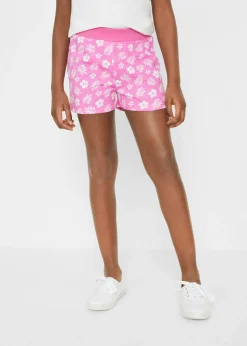 bonprix bonprix Ropa 9 A 16 Años·Shorts|Ropa 9 A 16 Años·Packs De Ropa>Pantalón corto de punto de algodón orgánico puro (2 unidades) Blanco-fucsia claro