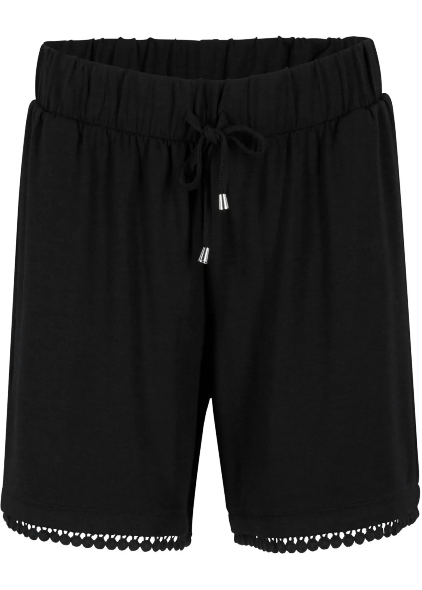 bonprix bonprix Shorts|Pantalones>Pantalón corto de punto de mezcla de viscosa con cinturilla cómoda Negro
