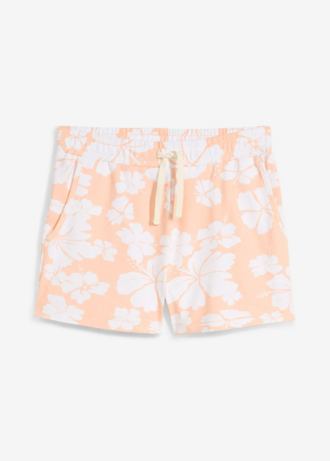 bonprix bonprix Ropa 9 A 16 Años·Shorts>Pantalón corto de punto de algodón orgánico puro Melocotón + blanco