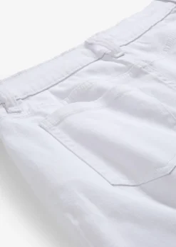 bonprix bonprix Shorts|Pantalones>Pantalón corto de sarga con talle alto Blanco