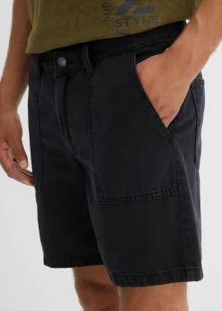 Hombre bonprix bonprix Pantalón corto de sarga de algodón puro con corte holgado