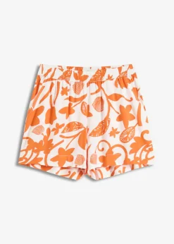 bonprix bonprix Shorts|Pantalones>Pantalón corto estampado de viscosa fluida blanco lana-mango