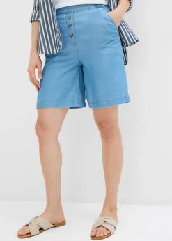 bonprix bonprix Shorts|Pantalones>Pantalón corto sin cierre de lyocell azul claro denim