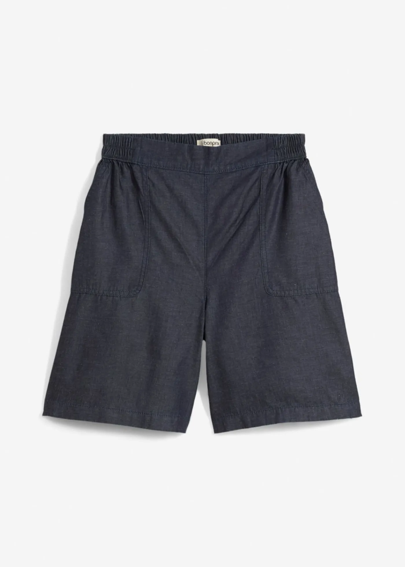 bonprix bonprix Shorts|Pantalones>Pantalón corto sin cierre con mezcla de lino transpirable Azul oscuro denim
