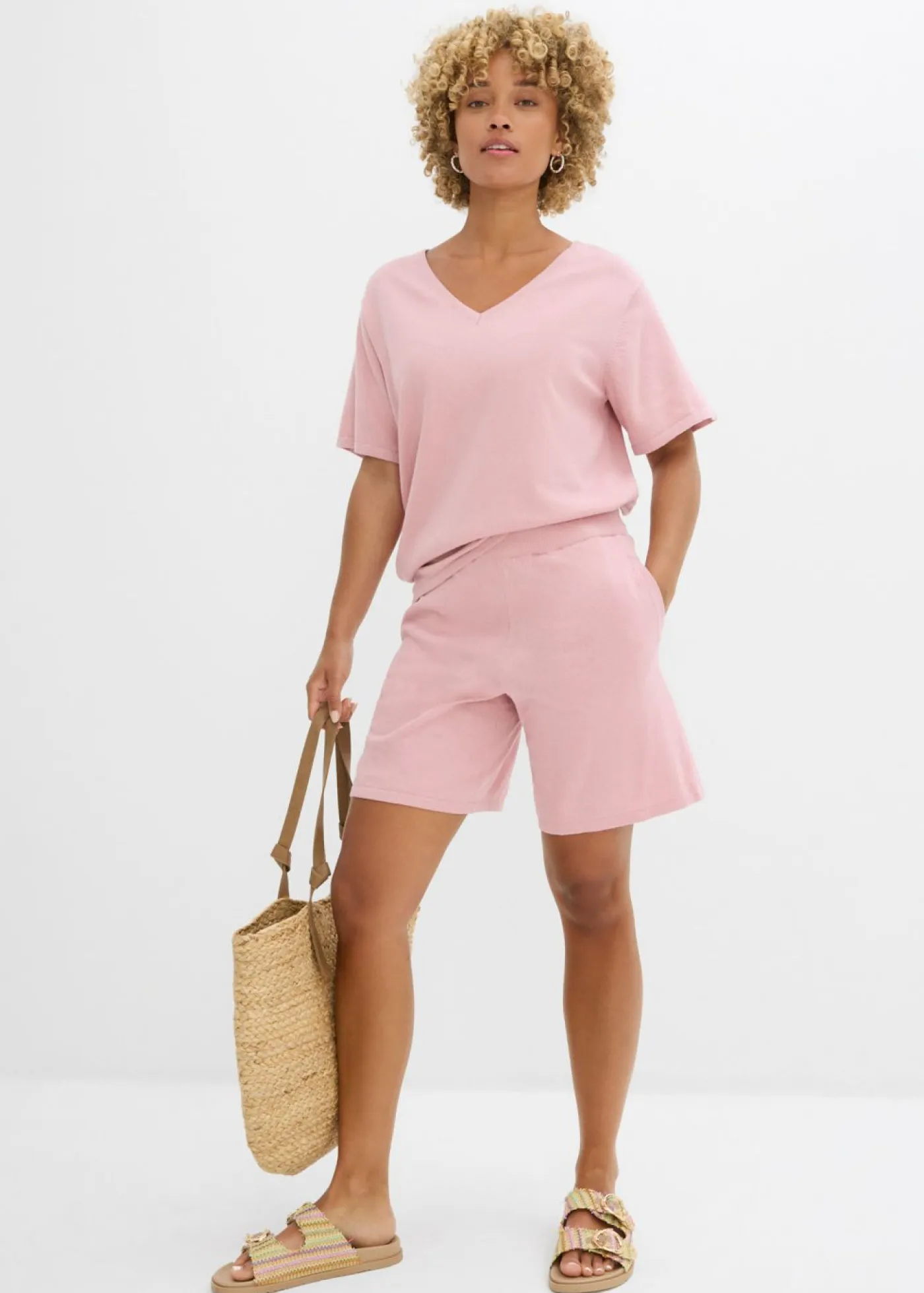 Mujer bonprix bonprix Pantalón corto sin cierre de punto fino