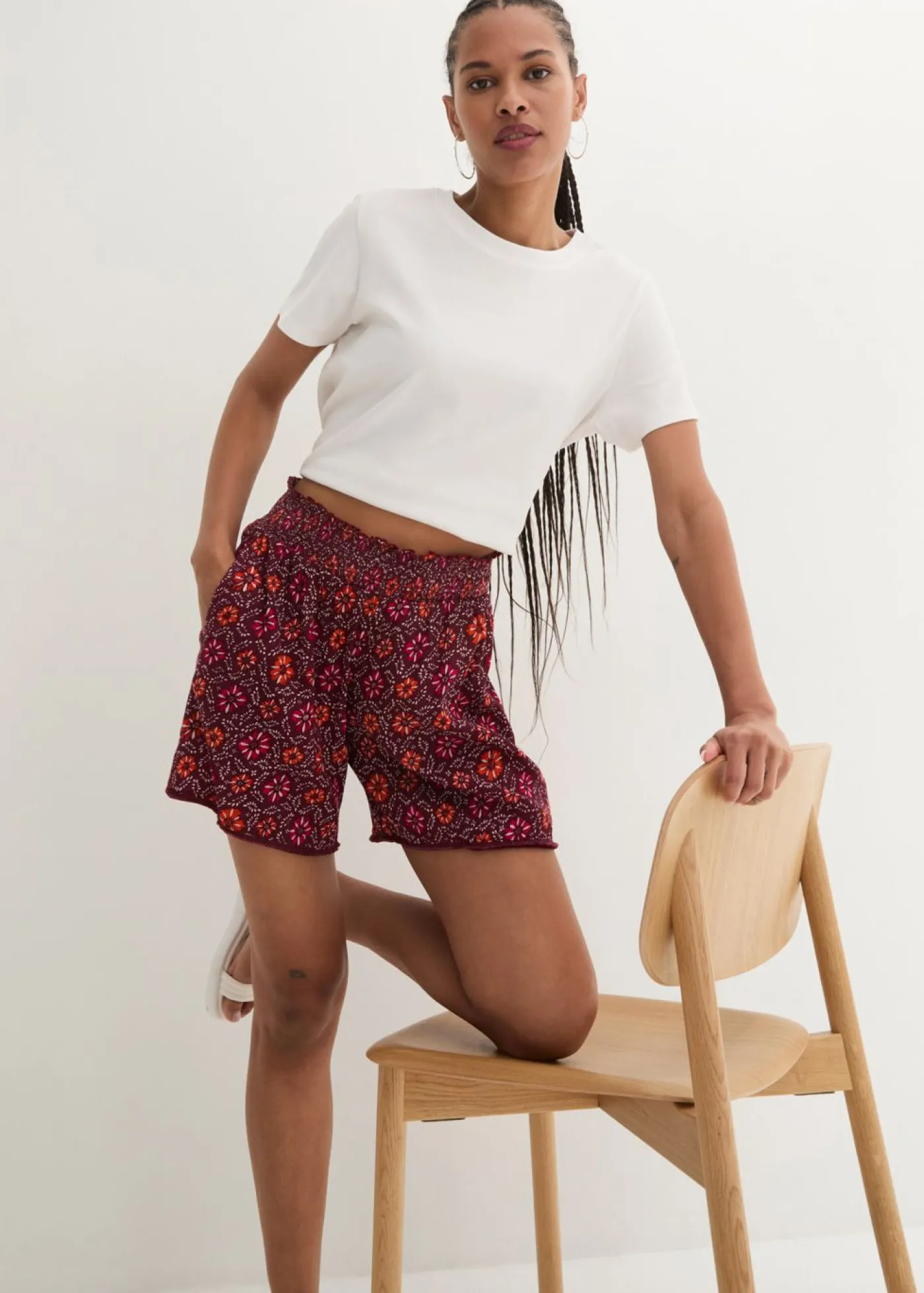 Mujer bonprix bonprix Pantalón corto sin cierre, estampado y con cintura elástica