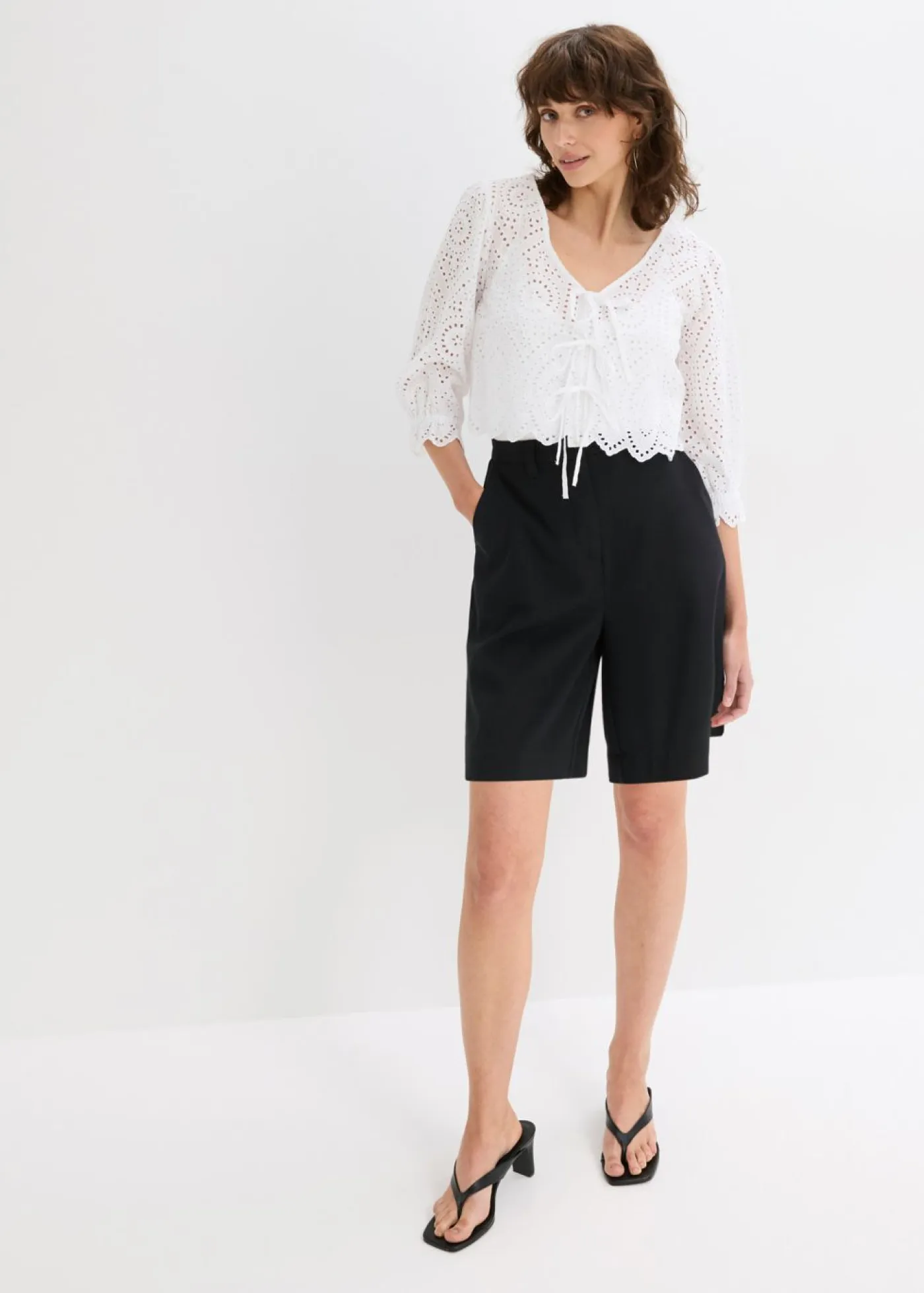 Mujer bonprix bonprix Pantalón corto tipo bermudas con pinzas