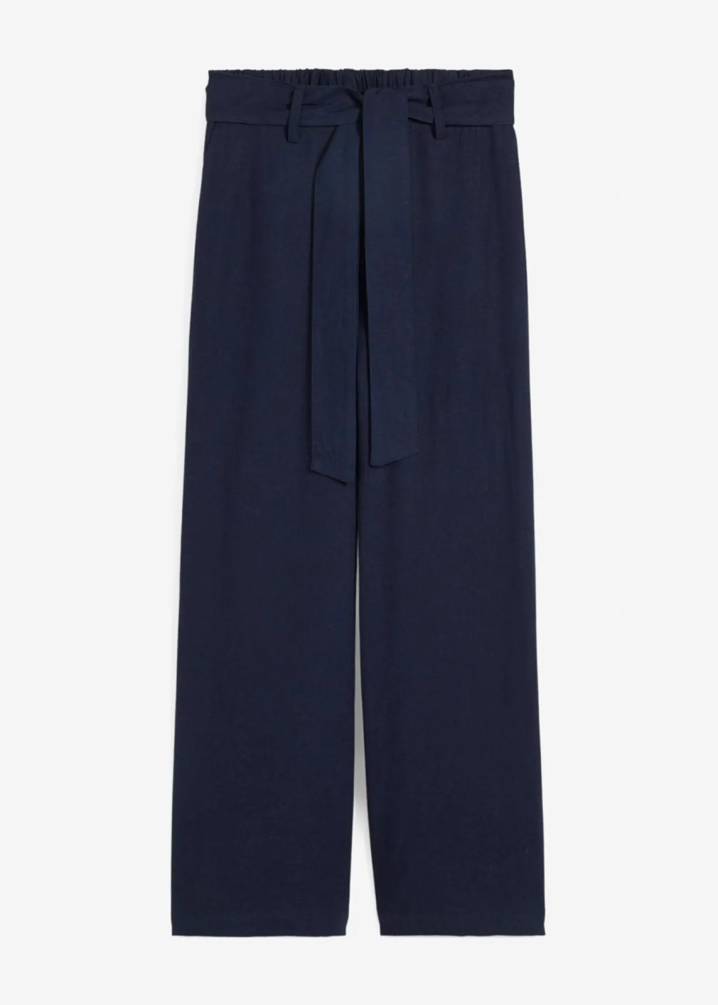 bonprix bonprix Pantalones>Pantalón culotte de mezcla de lino vaporosa Azul marino