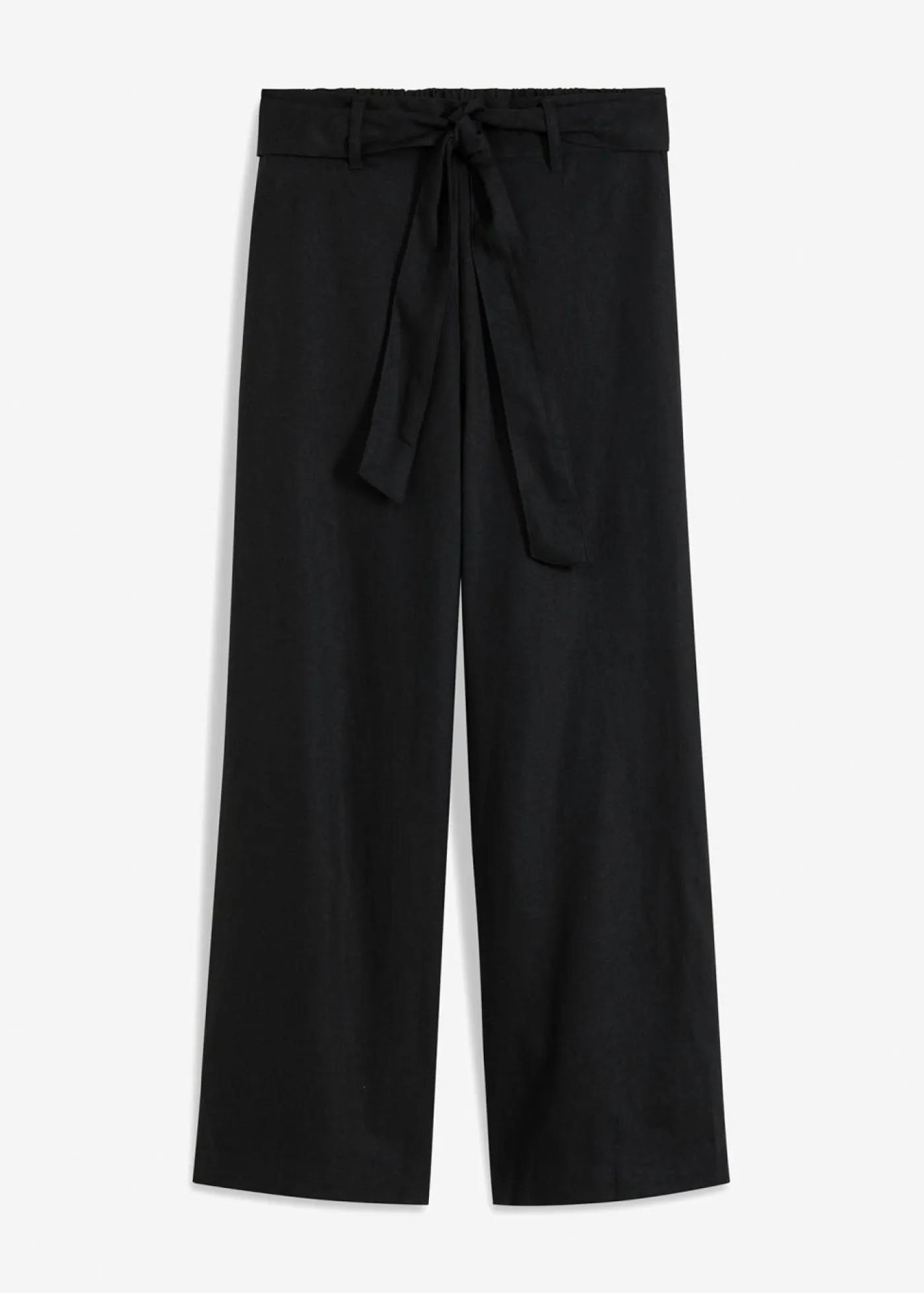 bonprix bonprix Pantalones>Pantalón culotte de mezcla de lino vaporosa Negro
