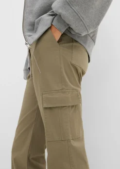 Mujer bonprix bonprix Pantalón de algodón elástico con estilo cargo