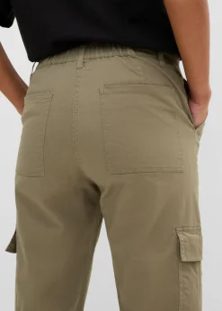 Mujer bonprix bonprix Pantalón de algodón elástico con estilo cargo