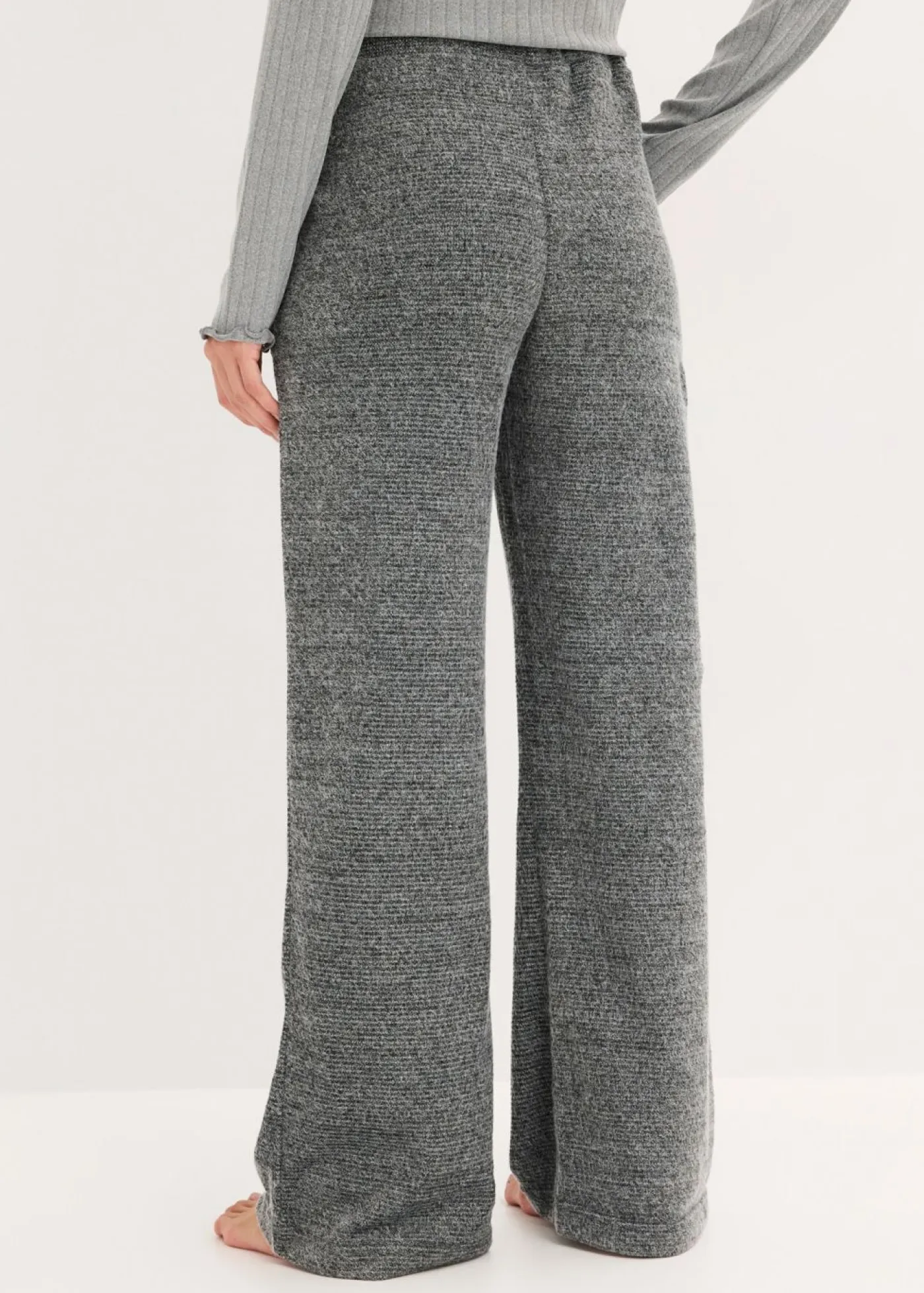 bonprix bonprix Homewear|Ropa Para Dormir>Pantalón de chenilla de suave gris jaspeado moteado