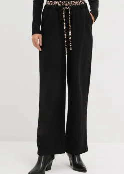 Mujer bonprix bonprix Pantalón de chándal ancho con cintura en contraste