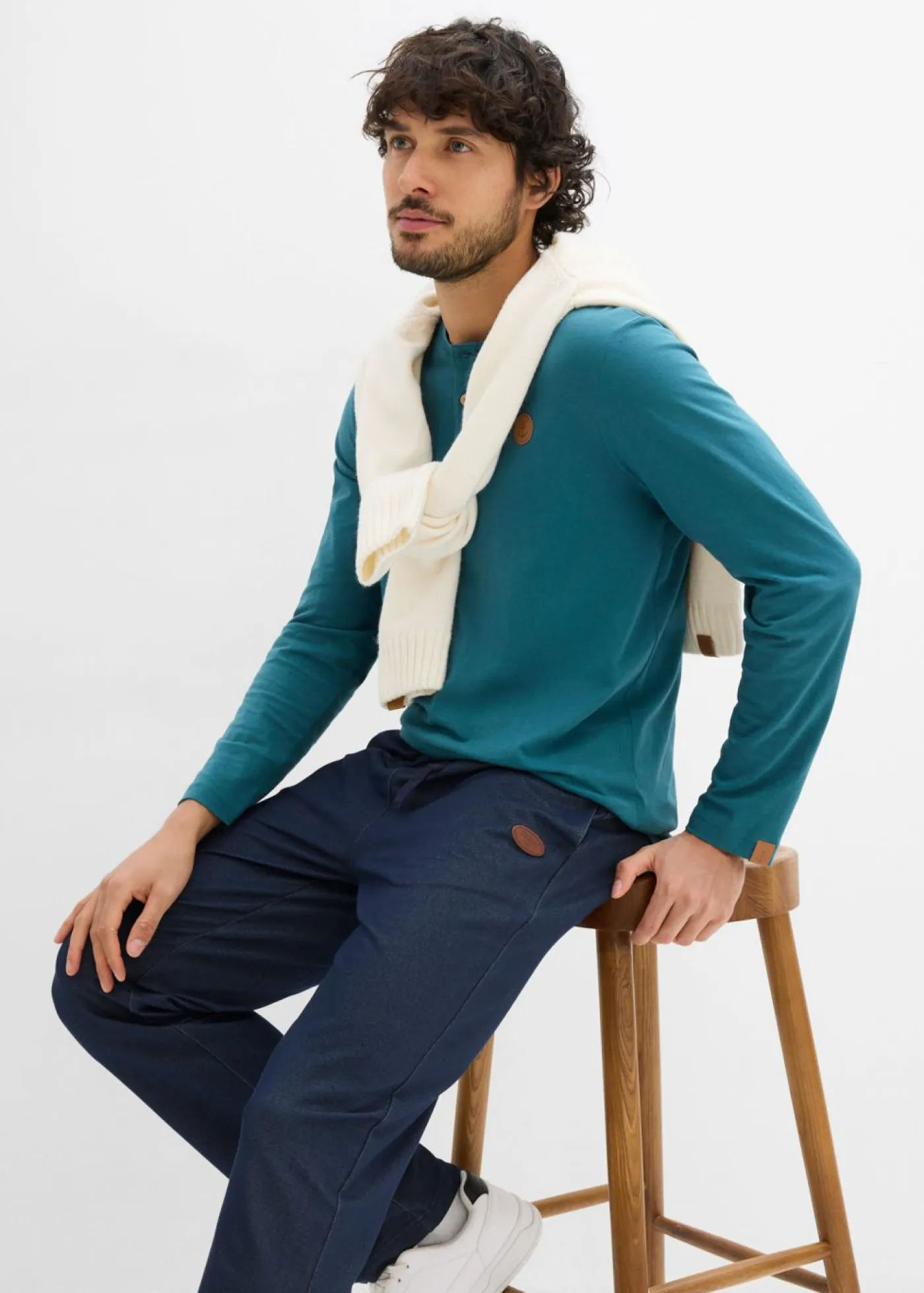 Hombre bonprix bonprix Pantalón de chándal con aspecto vaquero