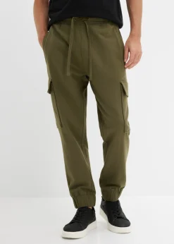 bonprix bonprix Ropa Deportiva|Pantalones>Pantalón de chándal con bolsillos tipo cargo y corte holgado Verde oliva oscuro