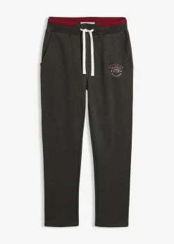 bonprix bonprix Ropa Deportiva|Pantalones>Pantalón de chándal con detalles deportivos Gris oscuro jaspeado