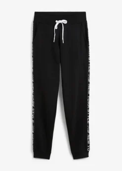 bonprix bonprix Ropa Cómoda|Pantalones>Pantalón de chándal con estampado Negro