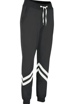 bonprix bonprix Ropa Cómoda|Pantalones>Pantalón de chándal con rayas negro con rayas