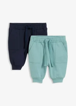 bonprix bonprix Packs|Pantalones>Pantalón de chándal de algodón orgánico puro (2 unidades) Azul marino-azul bondi