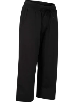 bonprix bonprix Básicos|Ropa Cómoda>Pantalón de chándal de algodón orgánico hasta la pantorrilla Negro