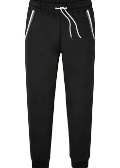 bonprix bonprix Básicos En Rebajas|Ropa Deportiva>Pantalón de chándal de algodón puro con detalles en contraste Negro