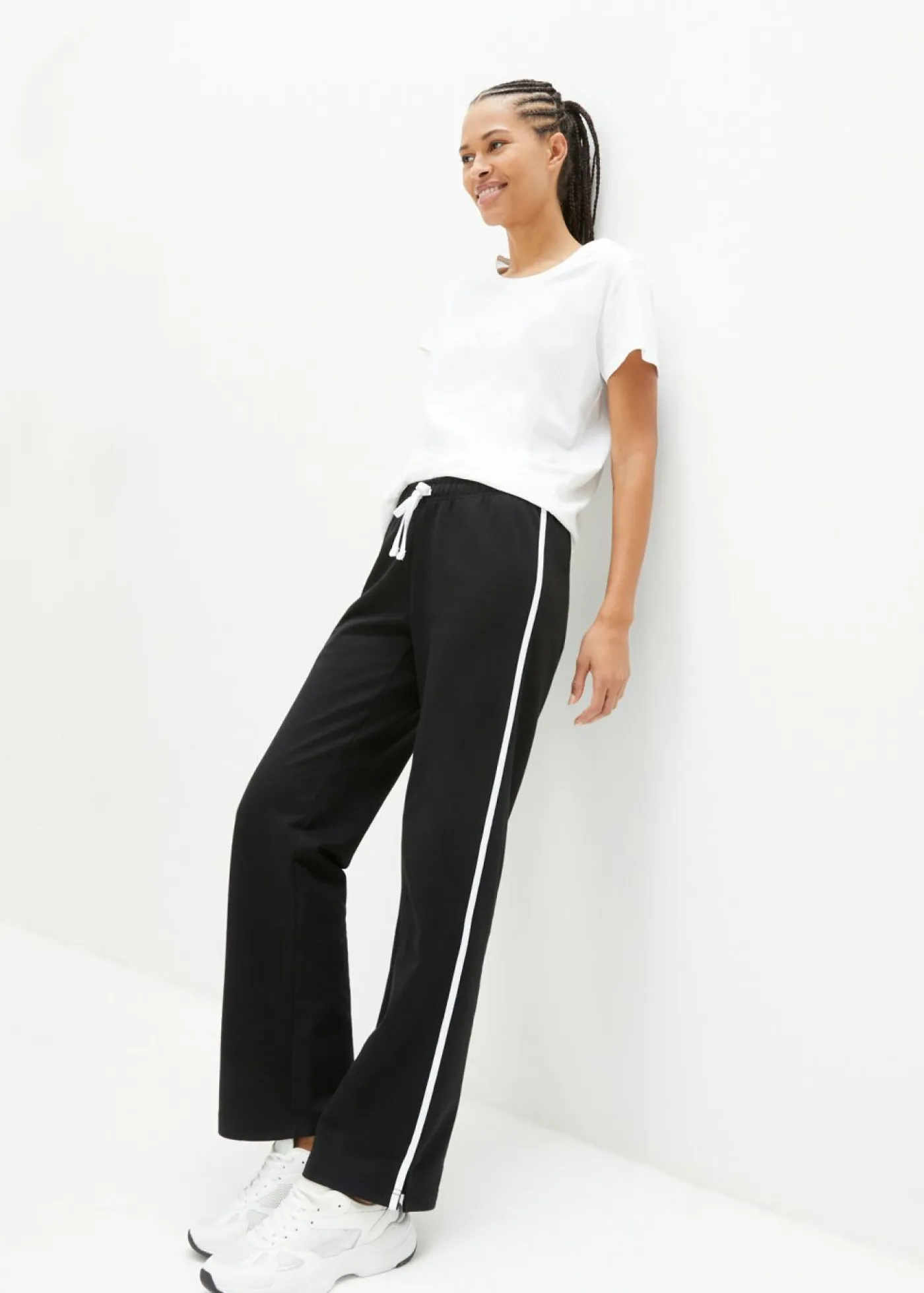 Mujer bonprix bonprix Pantalón de chándal de algodón puro (2 unidades)