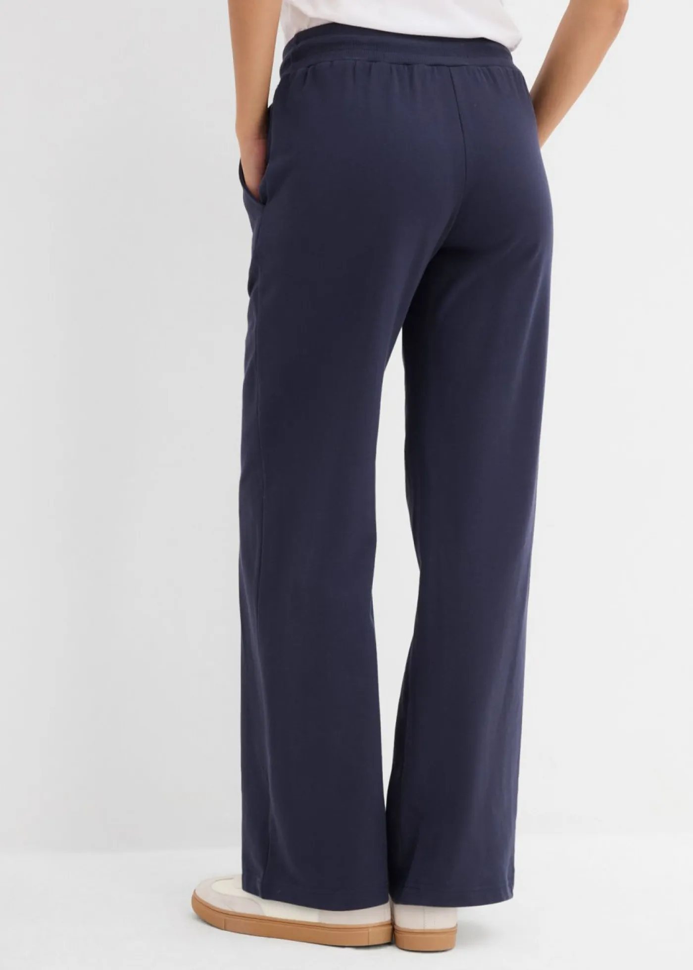 bonprix bonprix Ropa Deportiva|Ropa Cómoda>Pantalón de chándal de algodón puro Azul marino-blanco