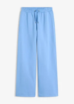 bonprix bonprix Básicos|Ropa Cómoda>Pantalón de chándal de algodón orgánico puro con cintura alta azul provenzal