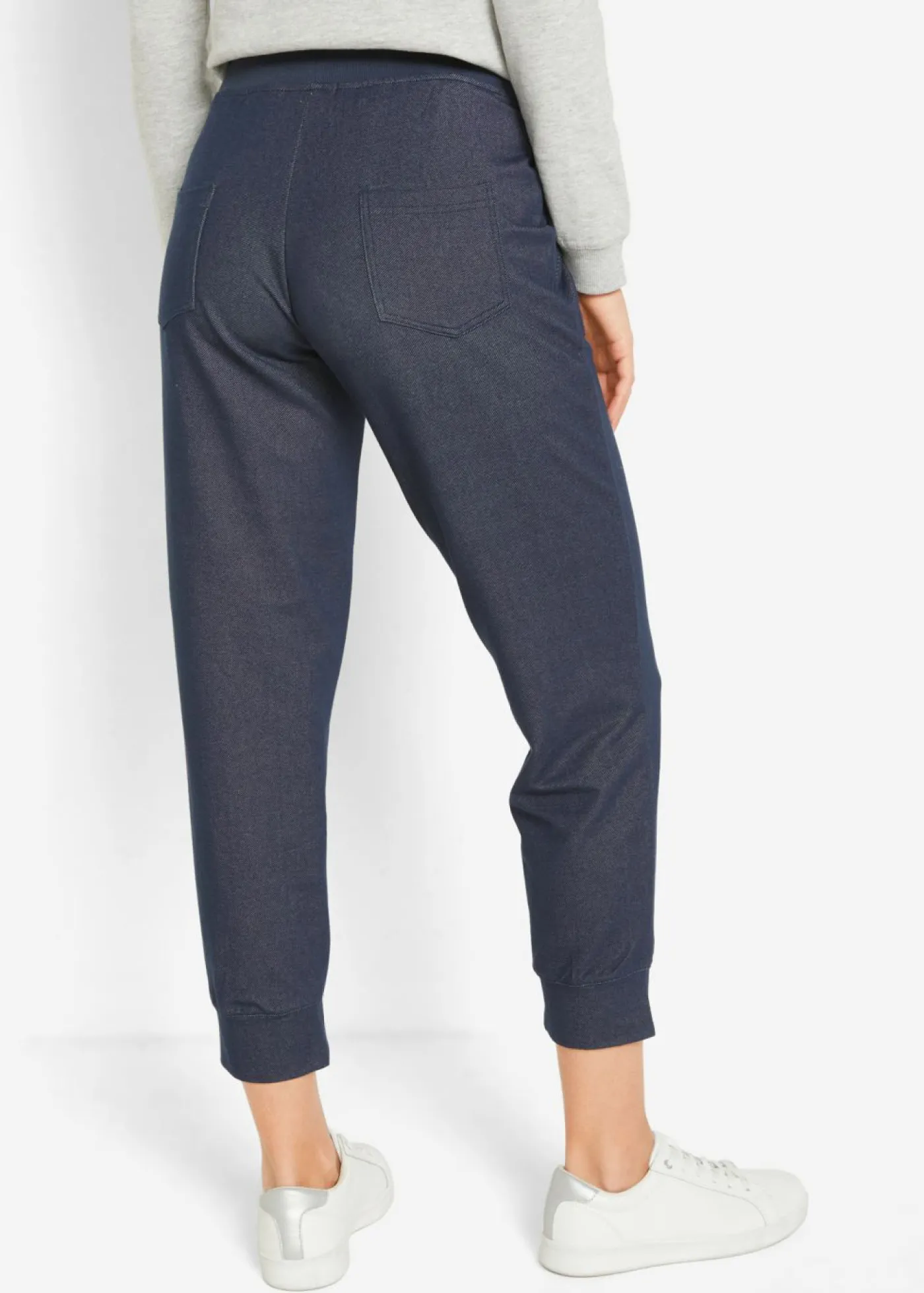 Mujer bonprix bonprix Pantalón de chándal de aspecto vaquero de 7/8