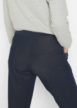 Mujer bonprix bonprix Pantalón de chándal de aspecto vaquero de 7/8