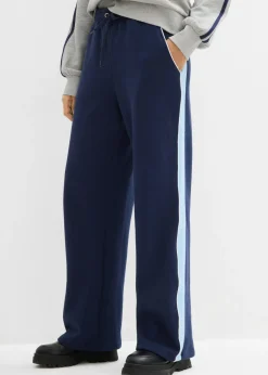 bonprix bonprix Ropa Cómoda|Pantalones>Pantalón de chándal de mezcla de algodón Azul marino + azul claro