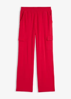 bonprix bonprix Ropa Deportiva|Ropa Cómoda>Pantalón de chándal en mezcla de algodón elástico Rojo