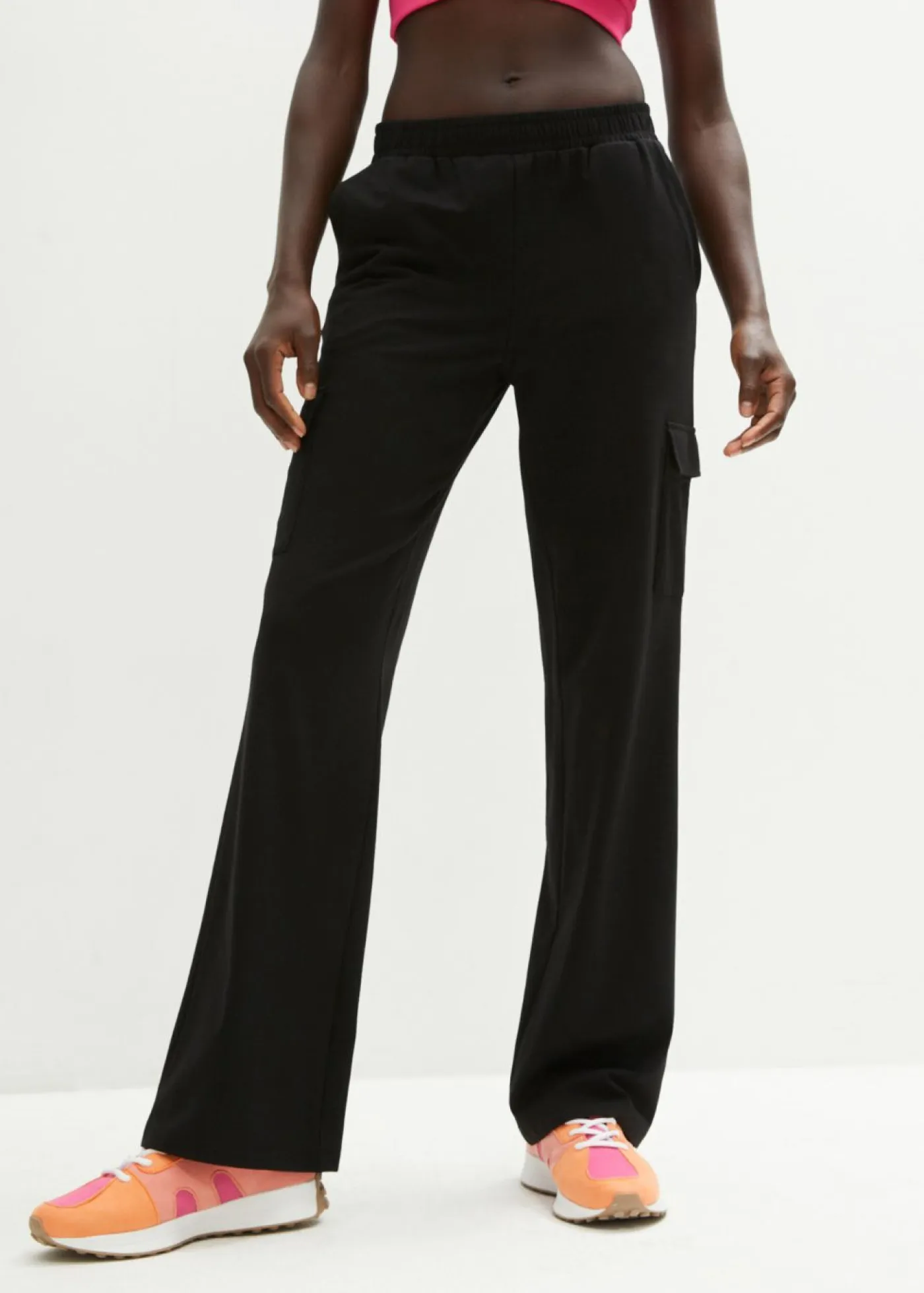 Mujer bonprix bonprix Pantalón de chándal en mezcla de algodón elástico