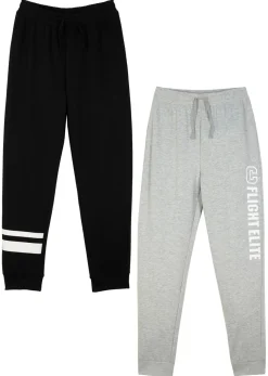 Niños bonprix bonprix Pantalón de chándal en suave mezcla de algodón (2 unidades)