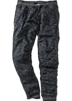 bonprix bonprix Ropa Deportiva|Pantalones>Pantalón de chándal jaspeado con cintura de canalé Negro jaspeado