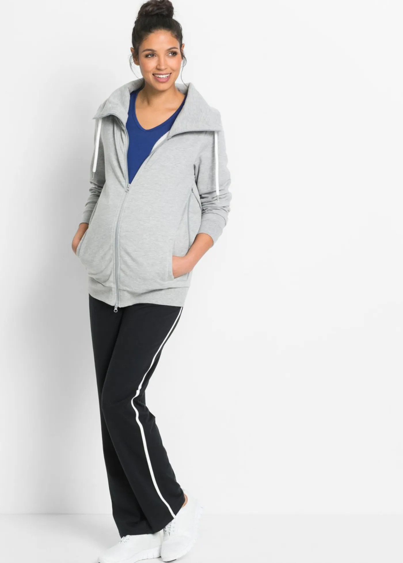 Mujer bonprix bonprix Pantalón de chándal premamá de algodón ecológico con pierna recta