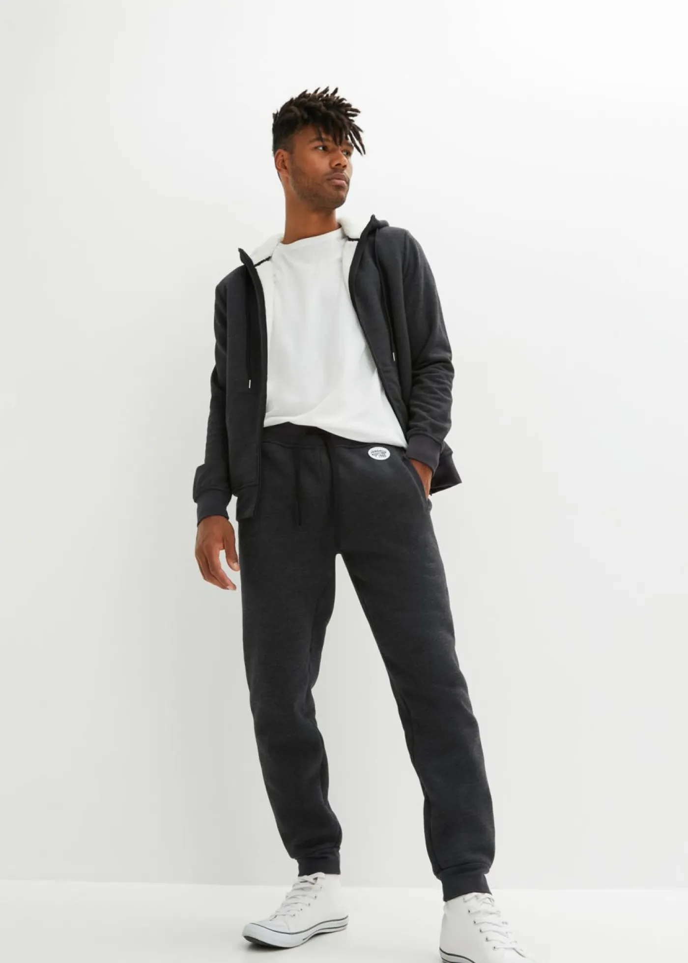 bonprix bonprix Ropa Térmica|Outdoor>Pantalón de chándal térmico con forro térmico suave Antracita jaspeado