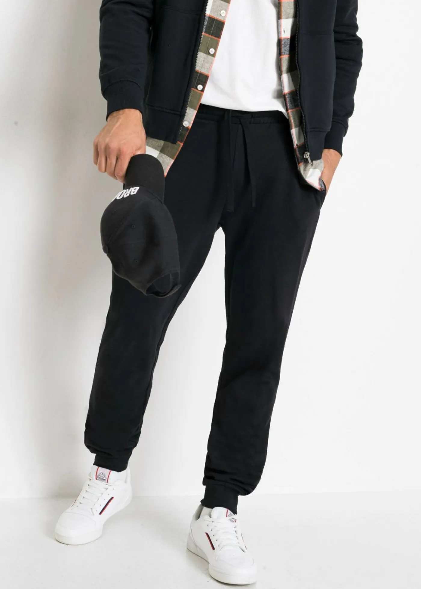 bonprix bonprix Básicos En Rebajas|Ropa Deportiva>Pantalón de chándal (2 unidades) Gris jaspeado+negro