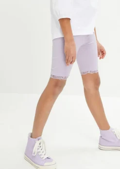 bonprix bonprix Ropa 9 A 16 Años·Packs De Ropa>Pantalón de ciclismo de algodón orgánico (2 unidades) Blanco-lila pastel