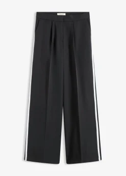 bonprix bonprix Pantalones|Tallas Pequeñas>Pantalón de estilo palazzo Negro-blanco