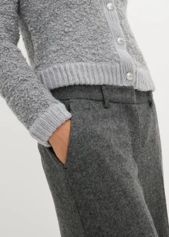 Mujer bonprix bonprix Pantalón de lana con patrón de espiga