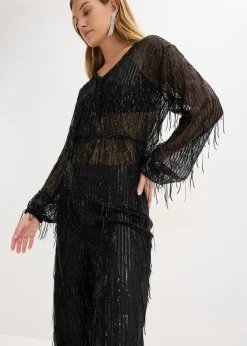 Mujer bonprix bonprix Pantalón de lentejuelas con flecos
